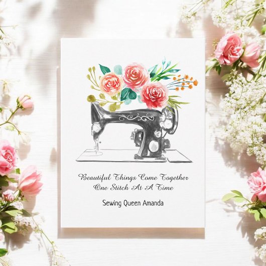 ヴィンテージ裁縫機白黒葉書 ポストカード