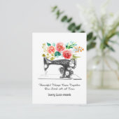 ヴィンテージ裁縫機白黒葉書 ポストカード (スタンド正面)