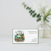 ヴィンテージ裁縫機船乗りドレスメーカー 名刺 (スタンド正面)