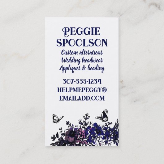 ヴィンテージ裁縫機針キルターカード 名刺 (裏面)