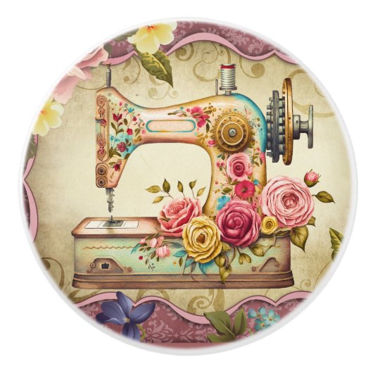 ヴィンテージ裁縫機 セラミックノブ (正面)