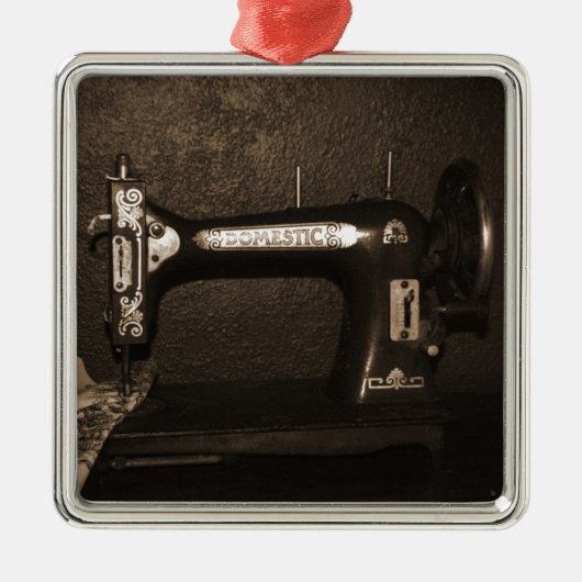 ヴィンテージ裁縫機 メタルオーナメント (正面)
