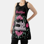 ヴィンテージ裁縫機・花柄デザイン エプロン (インサイチュ)