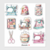 ヴィンテージ裁縫要素 シール (シート)