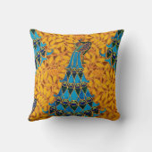 ヴィンテージ装飾アールヌーボーピーコックアンドツリー クッション (裏面)