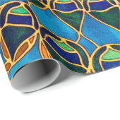 ヴィンテージ装飾アールヌーボーピーコックアンドツリー ラッピングペーパー (ロールコーナー)