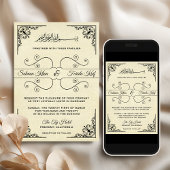 ヴィンテージ装飾イスラム教ムスリム結婚式招待状 招待状