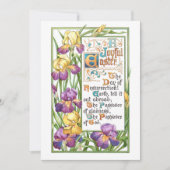 ヴィンテージ装飾イースターハイマン文字とアイリス シーズンカード (正面)