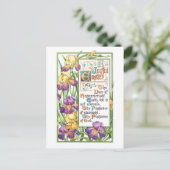 ヴィンテージ装飾イースターハイマン文字とアイリス シーズンポストカード (スタンド正面)