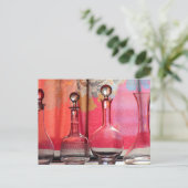 ヴィンテージ装飾ガラスボトル ポストカード (スタンド正面)