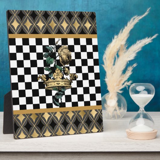 ヴィンテージ装飾クラウン&バラ フォトプラーク (側面)