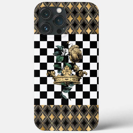 ヴィンテージ装飾クラウン&バラ Case-Mate iPhoneケース (裏面)