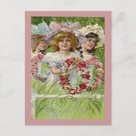 ヴィンテージ装飾デーの女の子, ZSSG ポストカード (正面)