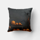 ヴィンテージ装飾ハロウィーンカボチャ怖いこうもり クッション (裏面)