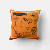 ヴィンテージ装飾ハロウィーン怖いこうもり クッション (裏面)