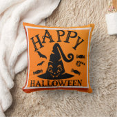 ヴィンテージ装飾ハロウィーン魔女帽怖いこうもり クッション (ブランケット)