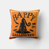 ヴィンテージ装飾ハロウィーン魔女帽怖いこうもり クッション (裏面)