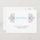 ヴィンテージ装飾フレーム インビテーションポストカード (正面/裏面)