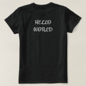 ヴィンテージ装飾フレーム HELLO WORL ブラック 女性用* Tシャツ (デザイン裏面)