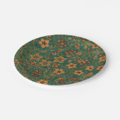 ヴィンテージ装飾フローラ敷物パターン ペーパープレート (アングル)