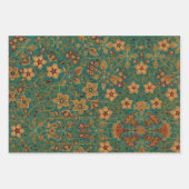 ヴィンテージ装飾フローラ敷物パターン ラッピングペーパーシート (正面3)
