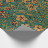 ヴィンテージ装飾フローラ敷物パターン ラッピングペーパー (角)