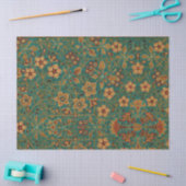 ヴィンテージ装飾フローラ敷物パターン 薄葉紙 (クラフト)