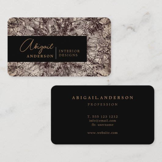 ヴィンテージ装飾プロフェッショナルゴールデンシグネチャー 名刺 (正面/裏面)