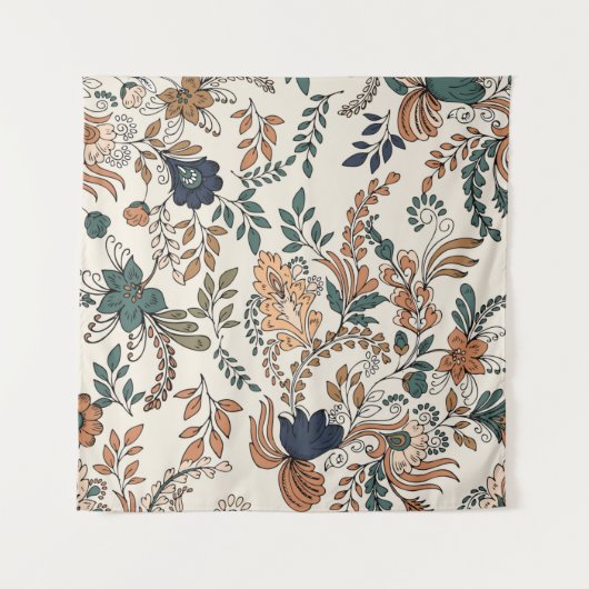 ヴィンテージ装飾ペイズリーシームレスパターン小  タペストリー (正面)