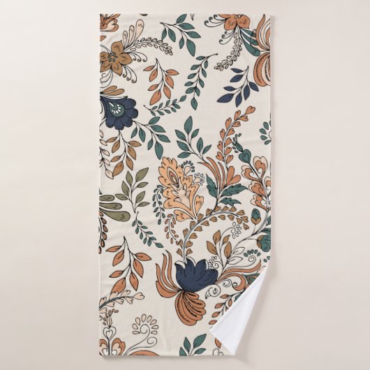 ヴィンテージ装飾ペイズリーシームレスパターン小  バスタオル (バスタオル)