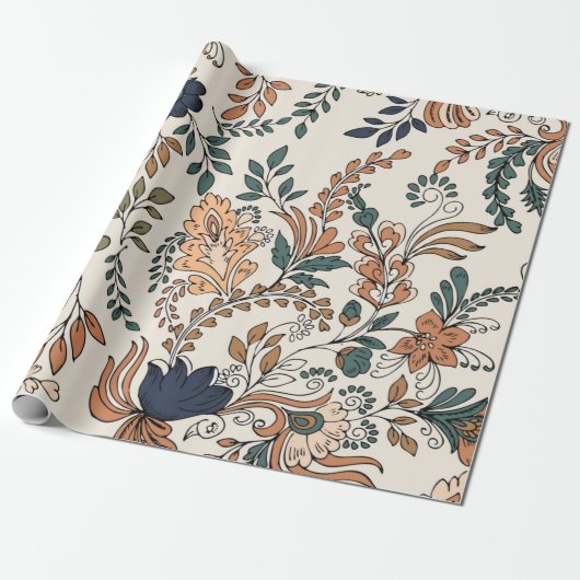 ヴィンテージ装飾ペイズリーシームレスパターン小  ラッピングペーパー (アンロールド)