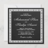 ヴィンテージ装飾ボーダー 黒板イスラム式結婚式 招待状 (裏面)