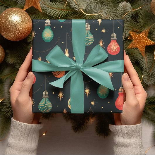 ヴィンテージ装飾及びネイビーブルー ラッピングペーパー