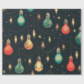 ヴィンテージ装飾及びネイビーブルー ラッピングペーパー (フラット)