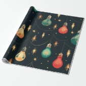 ヴィンテージ装飾及びネイビーブルー ラッピングペーパー (アンロールド)