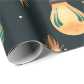 ヴィンテージ装飾及びネイビーブルー ラッピングペーパー (ロールコーナー)