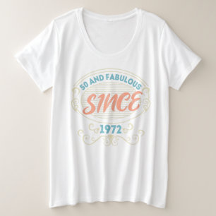 ヴィンテージ装飾品50と1972年以来の素晴らしい プラスサイズTシャツ
