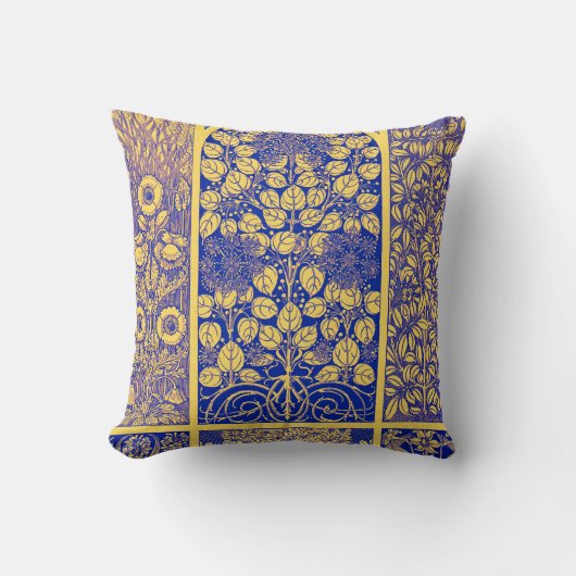 ヴィンテージ装飾植物性アールヌーボー模様 クッション (正面)