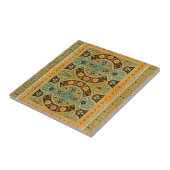 ヴィンテージ装飾用アラビア花柄 タイル (側面)