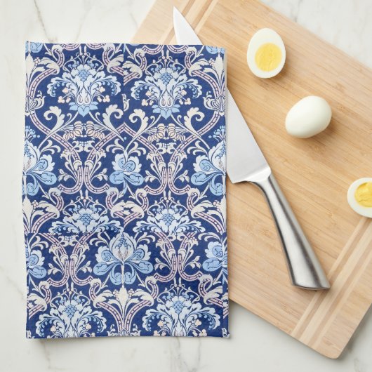 ヴィンテージ装飾美術19世紀フローラデザイン キッチンタオル (四つ折り)