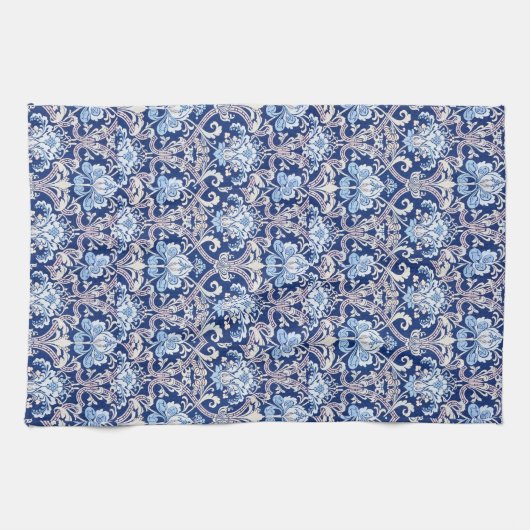 ヴィンテージ装飾美術19世紀フローラデザイン キッチンタオル (横)