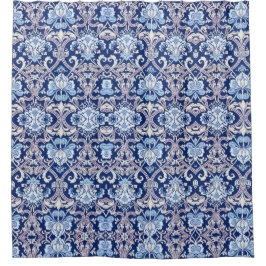 ヴィンテージ装飾美術19世紀フローラデザイン シャワーカーテン