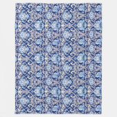 ヴィンテージ装飾美術19世紀フローラデザイン フリースブランケット (正面)