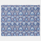 ヴィンテージ装飾美術19世紀フローラデザイン フリースブランケット (正面(横))