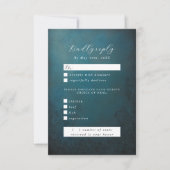 ヴィンテージ装飾金ゴールドの葉RSVP食事の選択肢 出欠カード (正面)