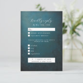 ヴィンテージ装飾金ゴールドの葉RSVP食事の選択肢 出欠カード (スタンド正面)