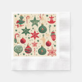 ヴィンテージ装飾 縁ありカクテルナプキン (正面)