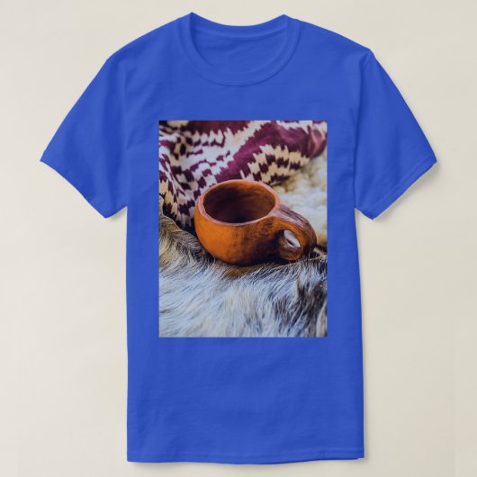 ヴィンテージ製のマグカップの皮と織物 Tシャツ (デザイン正面)