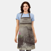 ヴィンテージ製フラワーホルダーパーソナライズされた エプロン (着用した状態)