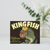 ヴィンテージ製品はアート、キングフィッシュ・アスパラガスにラベル付け可能 ポストカード (スタンド正面)